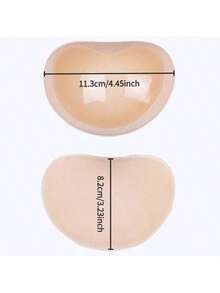 1 Pair Bra Pads Inserts Sticky Bra Push Up, Silicone Adhesive Breast Lift Waterproof Padding For Women Sports Swimsuits Bikini Dress Bathing Suit, Beige And Black - Multicolor - View 5