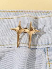1pc Women Multi-Color Metal Star Waist Cincher, Fashionable Removable Adjustable Clasp Decor For Dress/Pants, Suitable For Summer Everyday Use, Great Gift For Best Friend - Gold - View 16