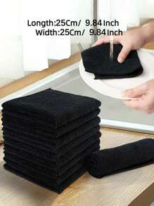 15pcs/Set Black Household Cleaning Multicolor Soft Quick Drying Absorbent Sponge Cloth Set