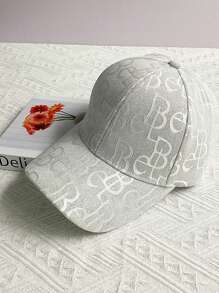 1 buc. Literă jacquard pentru femei cu șapcă de baseball cu sigla M cu strasuri, la modă, ocazională, versatilă, potrivită pentru purtarea de zi cu zi