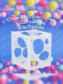 Calibrador para Globos Tipo Cubo Mica Armable 11 Medidas Diferentes Desarmable GRUPO CARNAVALLIA - transparente - Ver 4