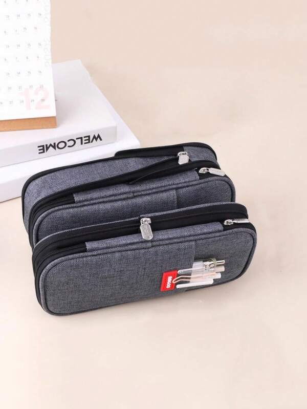 1 Large Capacity Pencil Bag Stationery School Supply Pencil Case Bag Office Desk Storage Bag Student Gift Box Multifunction Creative Pen Box Warehouse Storage Bag Travel Bag,Back To School,School Supplies,Pencil Pouch,School Bag