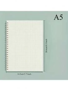 1 件 A4/A5 网格螺旋笔记本，适合学生、数学和工程学 | 耐用螺旋装订、白色学习用品、日记本、笔记用书写板、办公书写用品、学生文具 | 页面清晰可见 | 轻松撕页
