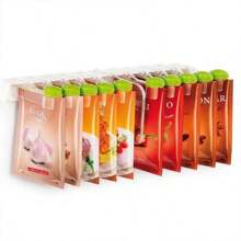 A Mixing Bag Hole Free Rotating Wall Storage Rack, The Kitchen Is Neat And Not Messy, Increase The Kitchen Storage Space, A Variety Of Mixing Bags Sealed From Moisture, The Left And Right Design Can Be Adjusted For Easy Access, While Storing A Variety Of Seasoning Bags, Sealing Clip Mixing Bag Storage, Cooking Seasoning More Convenient