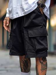 Men's Casual Solid Color Cargo Shorts