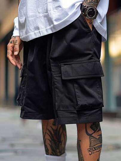 Men's Casual Solid Color Cargo Shorts