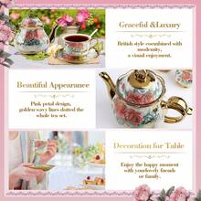 15 PCS Afternoon Tea Set Wedding Gift + 6 Spoons - Foam Polystyrene Packaging Commercial Grade Tableware (E-Commerce Quality) - 15-piece Set - View 4