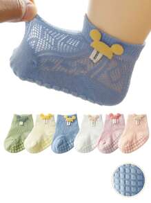 6 Paar Kinder/Kleinkind Mesh Bonbonfarben Cartoon Kurze Socken, Sommer