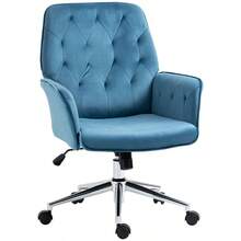 Silla de escritorio para oficina en el hogar de terciopelo, con asiento acolchado capitoneado, soporte lumbar y capacidad de girar - como en la foto - Ver 1