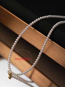 MONALLY 18 Karat vergoldete elegante modische Kugel Anhänger Kettenhalskette mit Kunstperle für Frauen, Edelstahl Accessoire, originelles Design, Muttertags Geschenk, Hochzeitstags Geschenk, perfektes Geschenk für Damen Schmuck für den täglichen Gebrauch