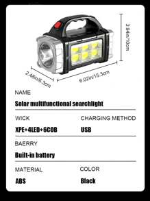 4/8 LED Ultra Brilhante Luz Solar Recarregável USB para Camping - Bateria Externa Portátil Lanterna, Bateria de Alta Capacidade, Porta Tipo-C, Adequado para Aventuras ao Ar Livre, Lanterna Recarregável, Luzes Solares Externas
