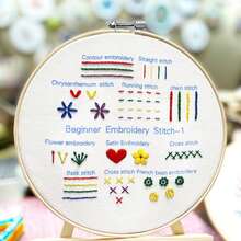 3 Set Embroidery Kit For Beginners Adults, Easy To Learn, Needlepoint Kits For Adults With Stamped Embroidery Patterns With Stamped Patterns, Embroidery Hoop, Colorful Threads, Tools,Christmas Gifts. - 3 Set - View 7