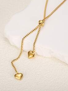 MONALLY 1 chiếc dây chuyền mặt dây chuyền hình giọt nước mạ vàng 18K sang trọng, bằng thép không gỉ có thể điều chỉnh, trang sức dành cho nữ, quà tặng sinh nhật. - vòng cổ - Xem 16