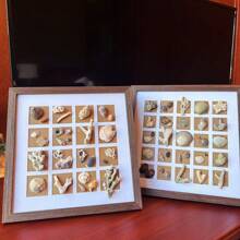 1pc DIY Shell Photo Frame, Handmade For Parents-Child, Couples, Peach Wood Color Frame