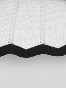 ii Monochrome Knit Casual Vacation Backless Top - Apricot - View 7