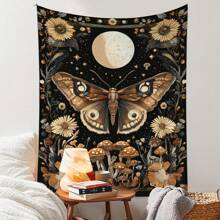 1 pezzo Arazzo in poliestere con motivo di farfalle, luna e fiori, decorazione da parete in stile boho per soggiorno, camera da letto, regalo unico per lei, lui, appassionati di natura, elegante