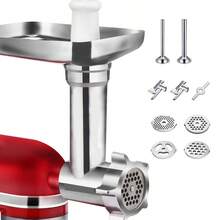 Kitchen Meat Grinder Attachment For KitchenAid Stand Mixer W 2 Blades + 4 Plates - as pic - View 3