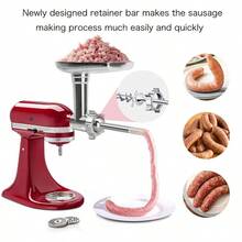 Kitchen Meat Grinder Attachment For KitchenAid Stand Mixer W 2 Blades + 4 Plates - as pic - View 4