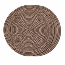 2 pezzi/4 pezzi/6 pezzi, Sottopiatto rotondo intrecciato da 15", lavabile, antiscivolo e resistente al calore, adatto per casa, pranzo, decorazione festa