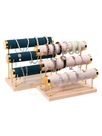 1 件天鹅绒珠宝手链架展示架，适用于项链、手链、手表旅行婚礼旅行必需品节日必需品夏季女士收纳整理器礼物返校