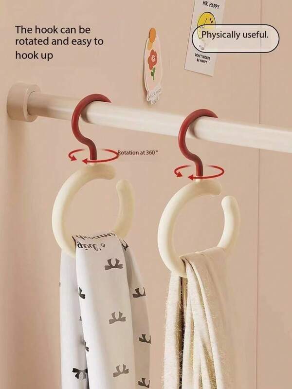 [360° Swivel] Dopamine-Free Drill Multi-Functional Hanging Rack! Scarves, Hats, Bags All-In-One Storage, Round Scarf Display Super Eye-Catching