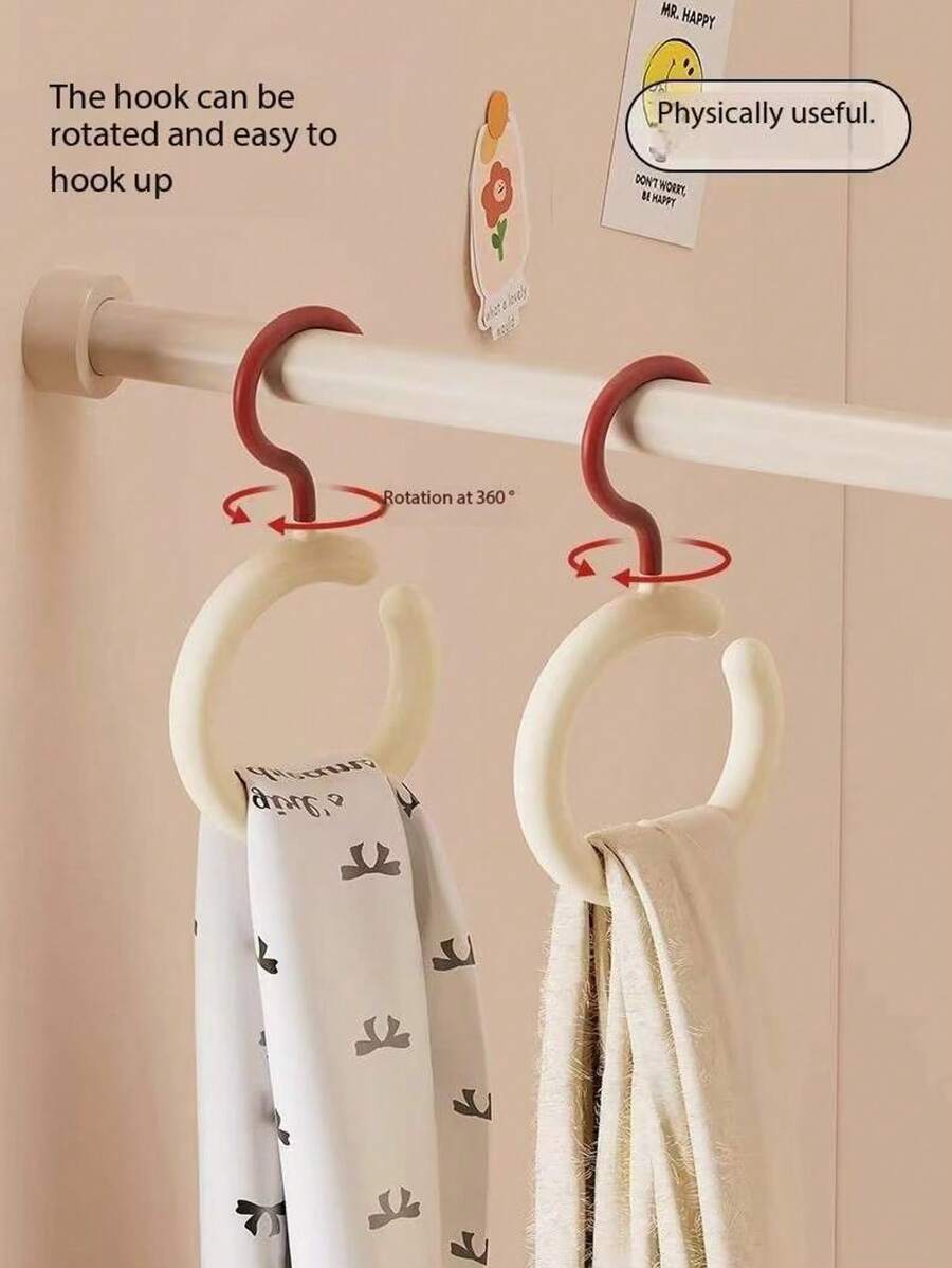 [360° Swivel] Dopamine-Free Drill Multi-Functional Hanging Rack! Scarves, Hats, Bags All-In-One Storage, Round Scarf Display Super Eye-Catching