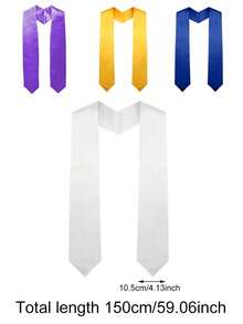 1 件适合高中、学院、大学的毕业典礼纯色荣誉奖绶带，适合各种场合的装饰配件