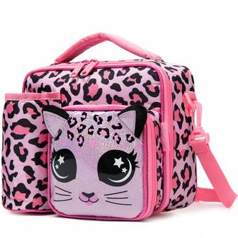 1个装斜挎包，户外包，女童可爱斜挎包，儿童午餐包，保温保冷保鲜包，带可调节肩带