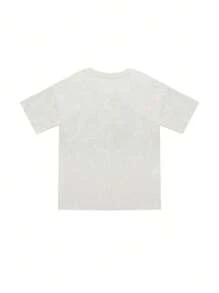 Vintage American Leopard Print Heart Letter Graphic Slim Fit Short Sleeve T-Shirt, Unique Top