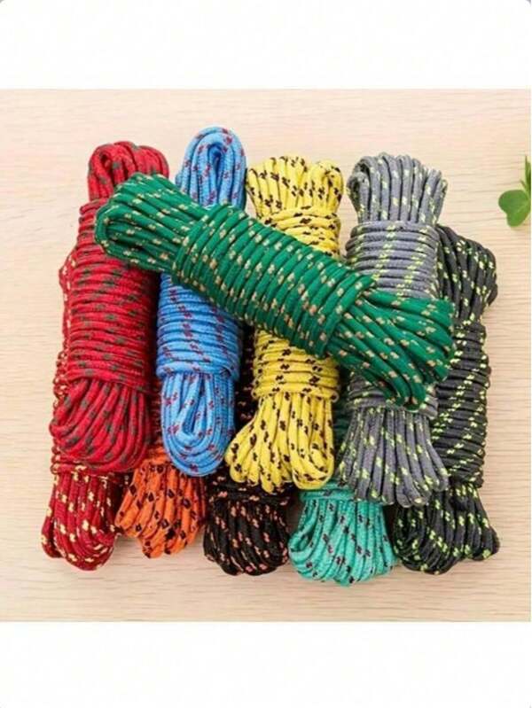 1 pieza Cuerda de tender ropa para exteriores, balcón, resistente y antideslizante, cuerda de tender de nailon, adecuada para ropa, mantas, etc.