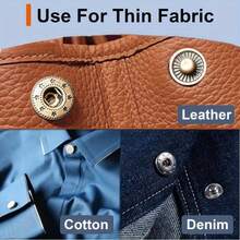 15mm Leather Snap Button Kits With Hammer Punch Spacer 90 Sets Metal Snaps Press Studs With 4 Setter Tools For Thin Clothes Jackets Jeans Wears Bracelets Bags Snaps - 15mm+Hammer - View 7