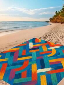 1 Set Sand Free Beach Mat With Hooks, Carry Bag And Sand Stakes, Suitable For Beach, Camping And Picnic
