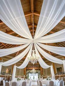 3 kích cỡ - Vải rèm voan trắng mỏng 8m, rèm voan dài màu trơn, phông nền tiệc đa năng, thích hợp cho cổng cưới, trang trí nhà cửa, phông nền phòng tiệc sinh nhật, phông nền lễ cưới, khăn trải bàn trang trí tiệc mừng em bé, khăn trải bàn, đạo cụ chụp ảnh trang trí, vải voan màu trơn. - trắng - Xem 1