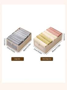 1pc Linen Storage Box With Transparent Window, Cotton Fabric Storage Container For Organizing Clothes, Toys, Books, Essential For Home & Dorm