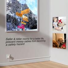 Self-Adhesive Cable Concealers With Side Opening (For Easy Cable Replacement), Flexible Cable Management For Home Audio, PVC Soft Cable Trunking, Surface-Mount Cable Trunking For Wall-Mounted TVs, Usable For Floor, Home And Office, White Expansion Cover, 1.5cm (Width) X 1.0cm (Height)
