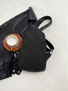 Fashionable Versatile Vintage Large Capacity Travel Lightweight Crossbody Bag - Black - View 8