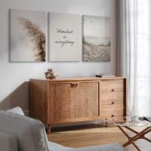 1/3pcs Wall Art Posters/Modern Style Seashore Reed, Feather Grass, Beach Ocean Scenery Landscape Art Prints, Decor For Home, Bedroom, Study, Kids Room, Clothing Store, With/Without Frame ,Wall Art With Frame - Multicolor - View 4