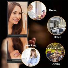 360° Foldable Portable Vanity Makeup Mirror, Convenient For Self-Haircutting And Daily Beauty, Polished Surface, No Battery Needed, Minimalist Solid Color, Multi-Angle Adjustment, Essential For Refined Life, Mood-Boosting Gadget, Ideal Gift For Girlfriends