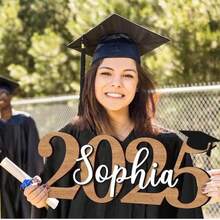 Placa de nombre personalizada para graduación, regalo de graduación 2026, decoración de clase de graduación personalizada 2026, decoración de fiesta de graduación universitaria - Multicolor - Ver 9