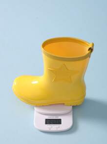 1 par de botas de lluvia a media pantorrilla ligeras y antideslizantes para mujeres, botas de jardín impermeables moldeadas de una sola pieza de PVC