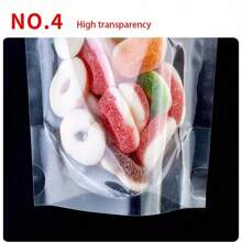 Environ 100 pièces de sacs à fermeture éclair transparents et refermables, sachets de rangement pour aliments transparents et autoportants, sacs en plastique jetables non revêtus pour Noël, Halloween, Pâques