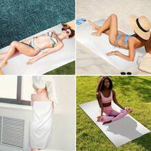 1PC Blue Starfish Printed Beach Towel, Ultra-Fine Fiber, Quick Drying Sand Free, Bright Stripes, Suitable For Travel, Yoga, Camping, Swimming, Bathroom, Living Room, Bathroom Towels, Camping Equipment, Essential For The Beach Beach Essentials - Blue - View 7