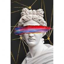 1pc Wall Arts Posters Optional Frame Modern Canvas Posters, David Statue Graffiti Art Canvas Painting David Head Sculpture Posters And Print Street Wall Arts Picture Room Decoration, Frameless ,Wall Art With Frame