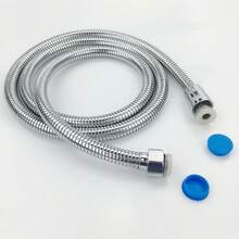 银色不锈钢三件套马桶伴侣，浴室喷头带淋浴软管和挂钩支架套装，浴室配件，浴室工具 - 銀色 - 查看 10