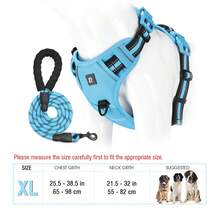 RUOXZZSU Kombinasi Harness dan Tali Anjing, Harness Rompi Anti Lepas dan Anti Tarik, Dengan Tali 5 Kaki, Harness Hewan Peliharaan Empuk yang Dapat Diatur dan Reflektif dengan Pegangan untuk Anjing Kecil hingga Besar - MultiWarna - View 16
