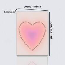 1 Pc, Gradient Love, Love Yourself, Psychological Suggestion Decorative Painting, Waterproof Oil Canvas, Used For Living Room, Dormitory, Bedroom Desk Ornament, Framed/Framed