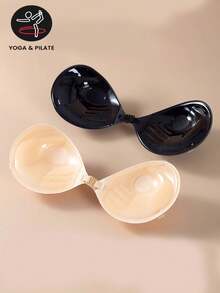 1 par de copas de sujetador adhesivo con efecto push-up, color nude, de 3cm de grosor, adecuado para pechos pequeños y ocasiones formales como bodas - Multicolor - Ver 1