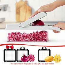 Vegetable Chopper Mandoline Slicer,Veggie Chopper, Multifunctional 15 In 1 Food Choppers, Kitchen Vegetable Slicer Dicer Cutter,Onion Mincer,Cheese Grater,Colander Basket,Kitchen Gadgets - Black and White - View 4
