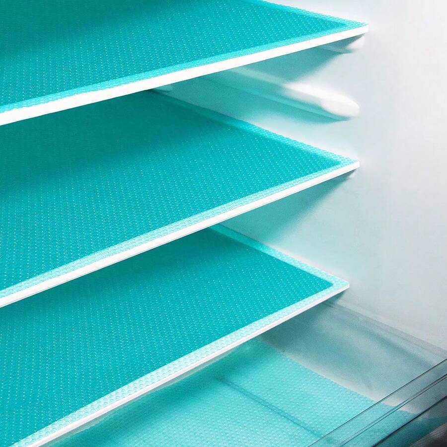 1/4/8pcs Refrigerator Liners Mats Washable, Refrigerator Mats Liner Waterproof Oilproof, Fridge Liners For Shelves, Cover Pads For Freezer Glass Shelf Cupboard Cabinet Drawer - Blue - View 1