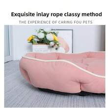 1pc Pet Sofa Bed, Washable Orthopedic Spine Protection Cat/Dog Bed, Thick Warm Deep Sleep Pad, Odor-Resistant Anti-Slip, Suitable For Small/Medium/Large Dogs & Cats, All Seasons, Multi-Color, Soft Pet Bed Mattress & Sofa 2-In-1 Easy To Clean - Pink - View 4
